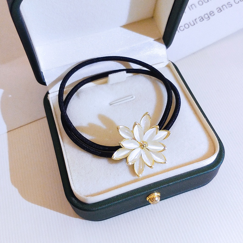 Dây Cột Tóc Cao Su Đính Đá Opal Thanh Lịch Thời Trang Hàn Quốc Cho Nữ
