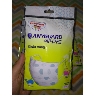 (Mẫu mới )Khẩu trang y tế 4 lớp Anyguard dành cho em bé