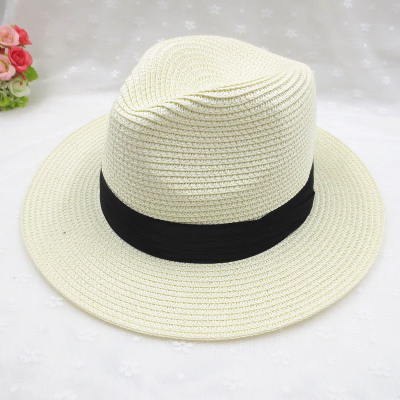 Mũ cói đai đen Unisex- Nón đi biển unisex có đai