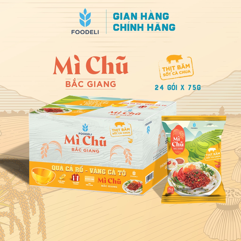 Mì chũ Bắc Giang ăn liền - Thịt bằm sốt cà chua