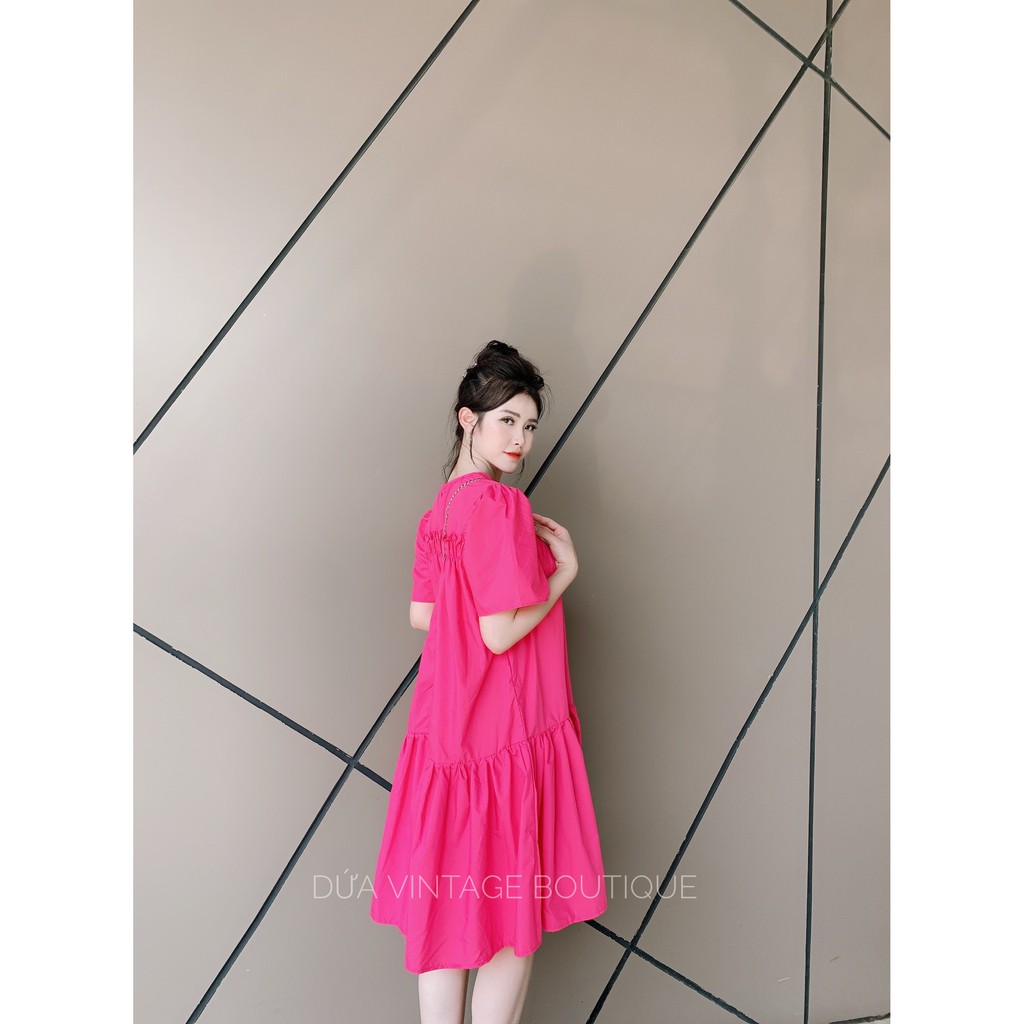 Đầm babydoll bèo ngực dáng xòe cao cấp | BigBuy360 - bigbuy360.vn