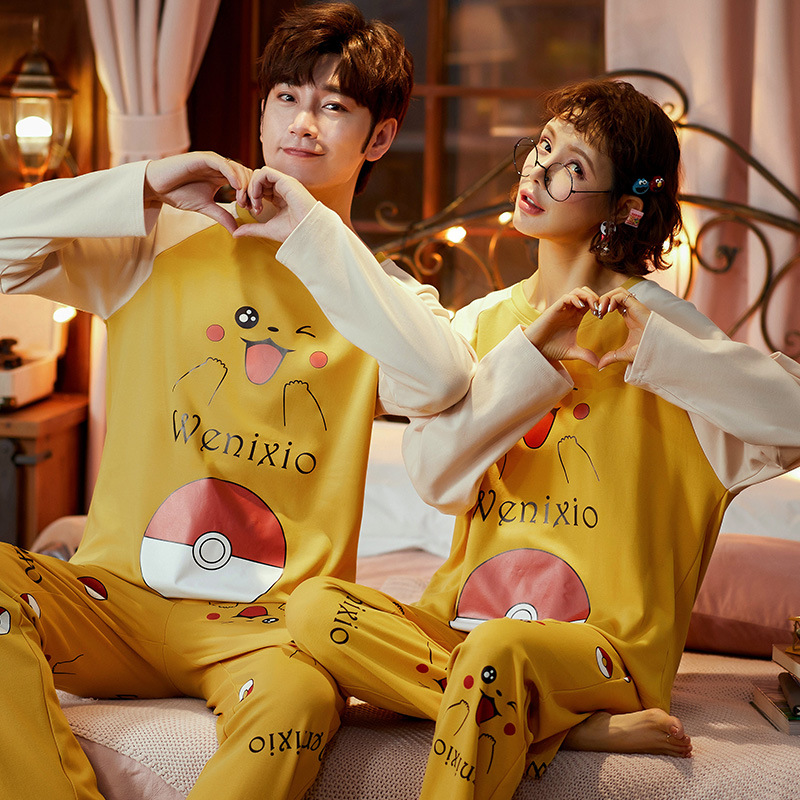 áo nữ đồ bộ pyjama Pijama Đầm Ngủ Dài Tay Bằng Lụa Satin Gợi Cảm Cho Nữ Đồ ngủ đôi đồ mặc nhà thu đông lụa cặp đôi cao cấp nam