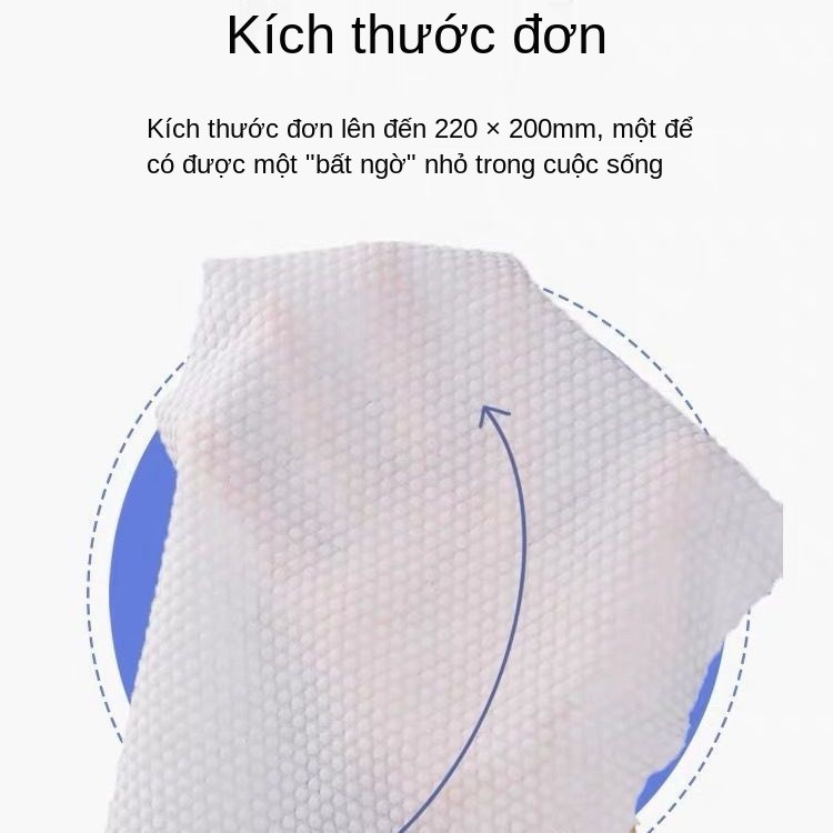 Khăn lười khối đen 280g, bông mềm dày, lau mặt họa tiết ngọc trai dùng một lần, tẩy trang ma thuật