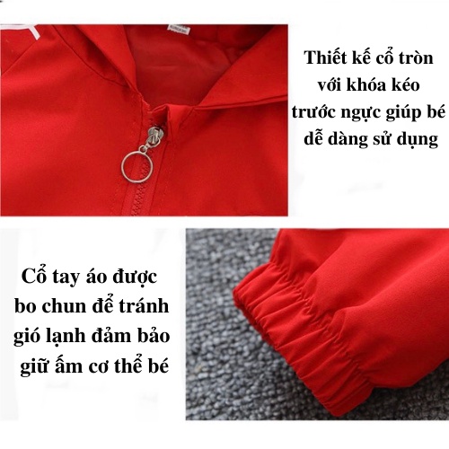 Áo khoác trẻ em, áo gió người nhện cho bé trai chống gió giữ ấm mùa đông Cuội Store size từ 8 đến 20kg