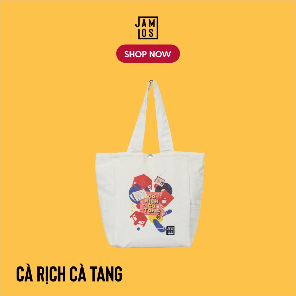 Jamlos Artwork Tote - Túi vải canvas thời trang in hình thiết kế đường phố, bún bò, món ăn, đèn đỏ