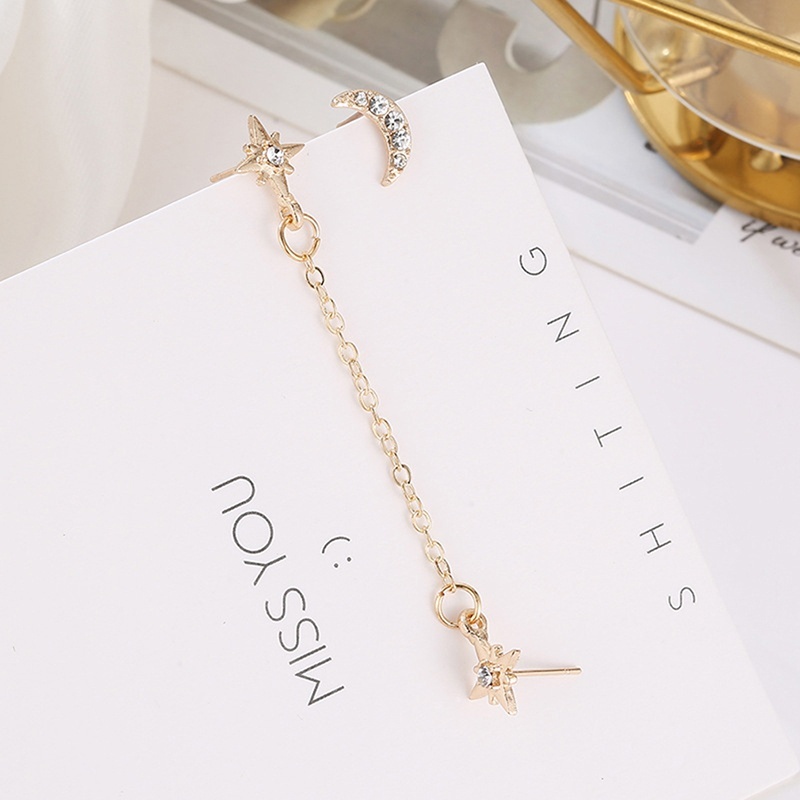 Khuyên tai hình mặt trăng màu vàng/ bạc mới