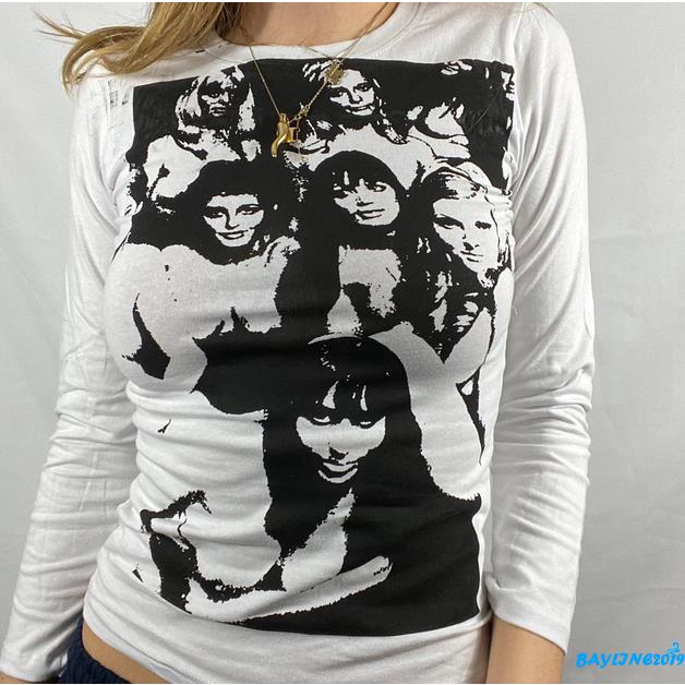 Áo Thun Nữ Dài Tay Cổ Tròn Thời Trang Hàn