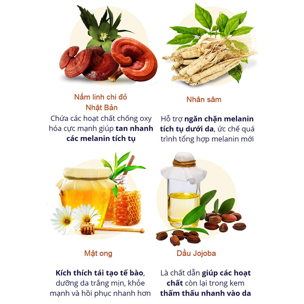 Kem làm mờ thâm nám và dưỡng trắng da White Shinno Nhật Bản