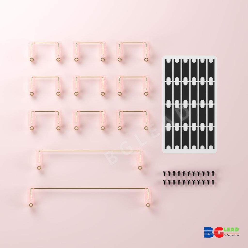 Stab bàn phím cơ AKKO Screw-in PCB Mount (Clear / Sakura Pink)