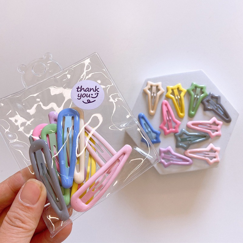 Set 10 Kẹp Tóc Màu Sắc Kẹo Ngọt Xinh Xắn Cho Bé Gái