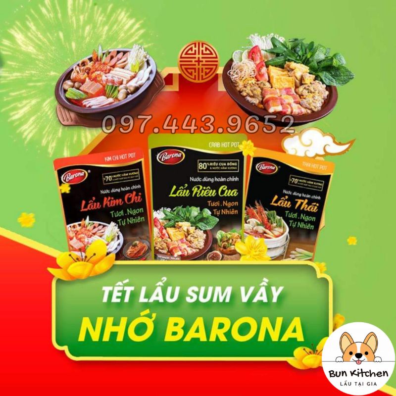 [NOWSHIP] Cốt lẩu Barona - Nước dùng hoàn chỉnh