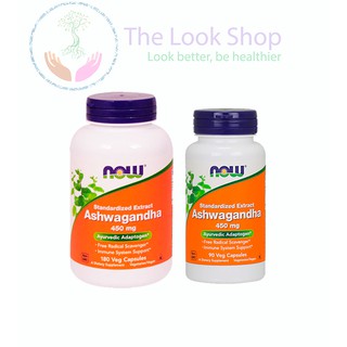 USA- Viên uống giảm stress, căng thẳng sâm Ashwagandha 450mg NOW 90 viên/ 180 viên