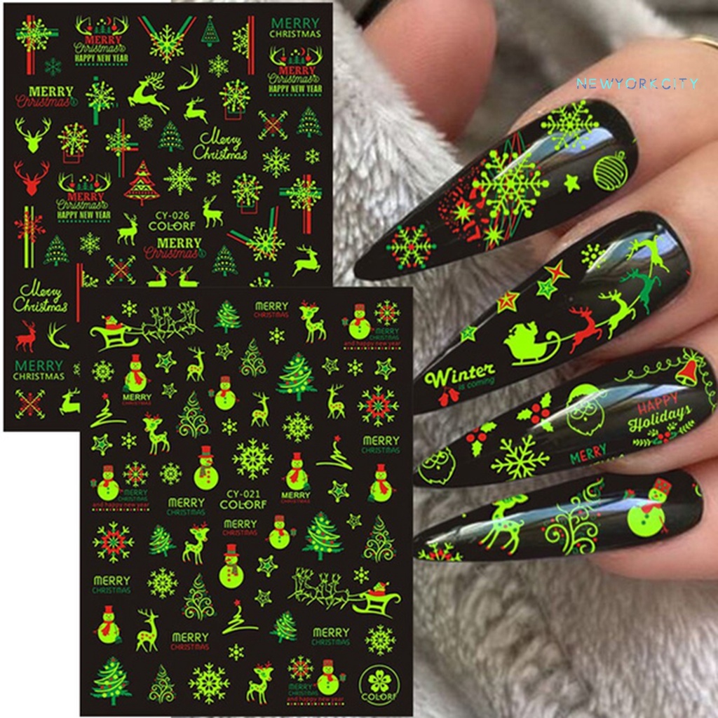 1 Tờ Nhãn Dán Móng Tay Hình Bông Tuyết Thân Thiện Với Môi Trường