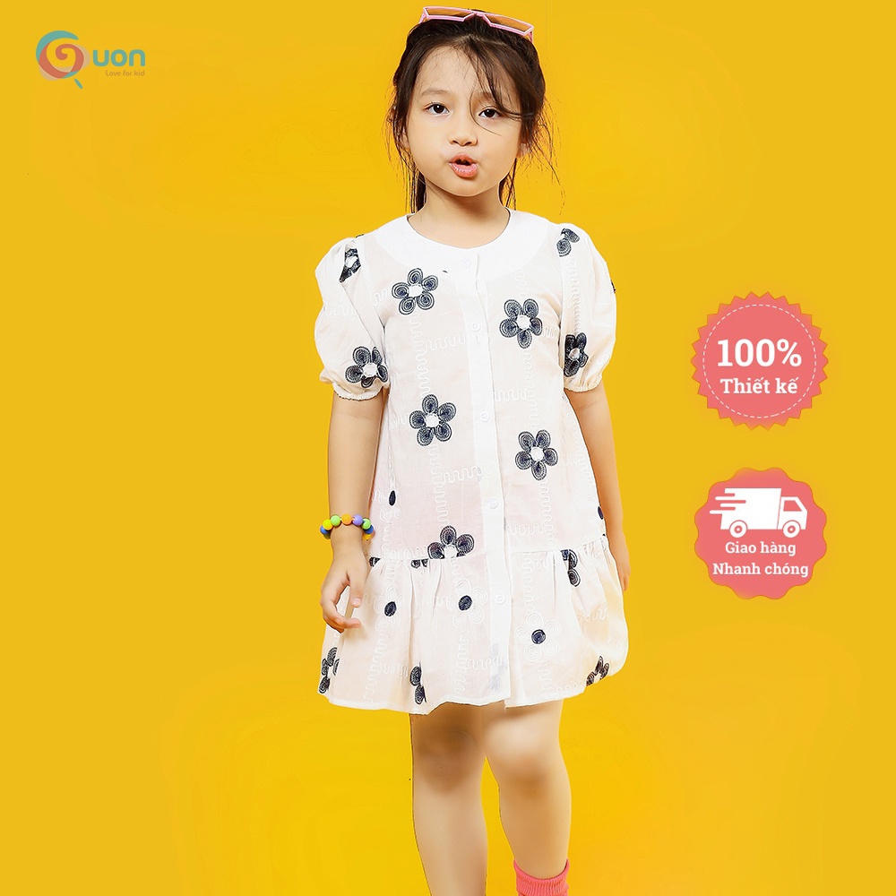 Đầm cotton bé gái từ 13-28kg vải boil thoáng mát Thảo Giang - GUON