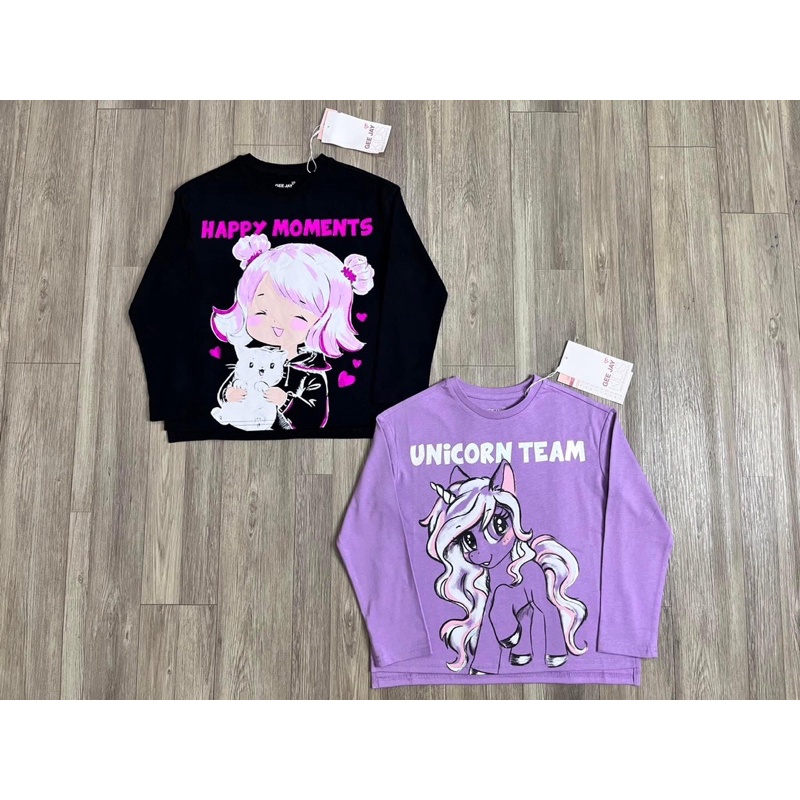 Áo thun dài tay thu đông chất liệu cotton hàng xuất dư cho bé