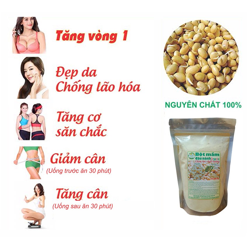 1KG Bột mầm đậu nành (tăng vòng 1 cấp tốc)