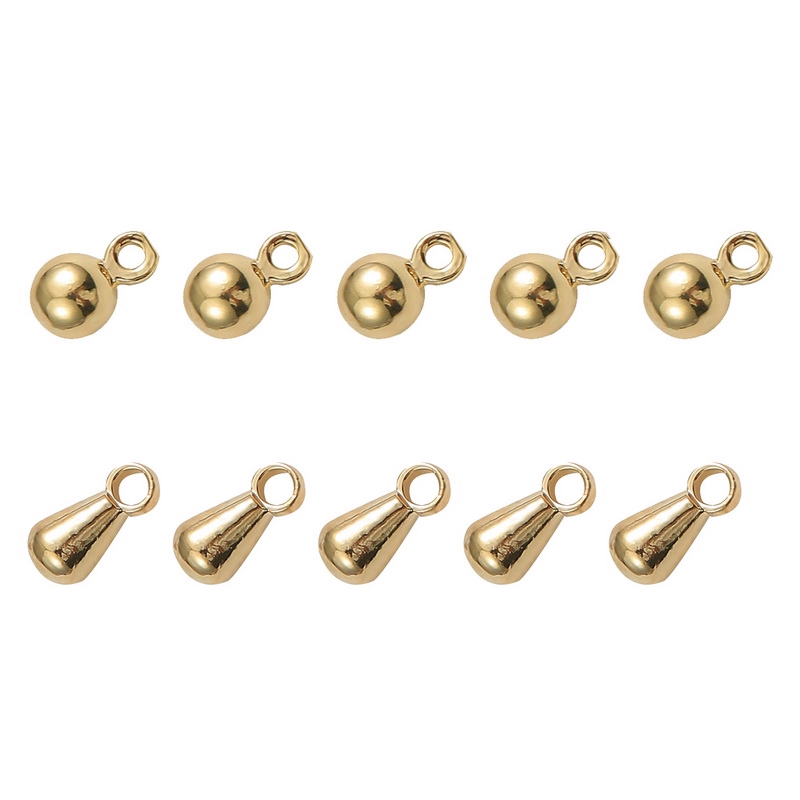 Set 20 đuôi dây nối dài hình giọt nước bằng đồng mạ vàng 18k dùng làm trang sức diy