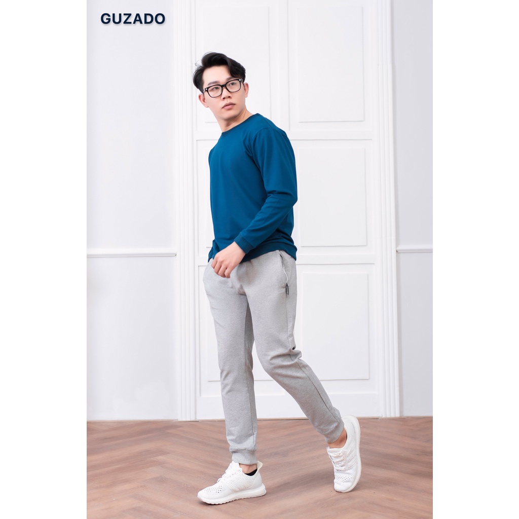 Áo Thun Nam Dài Tay Guzado Chất nỉ cá sấu,Phong cách trẻ trung năng động,Co Giãn Vận Động Thoải Mái GTD2118 | BigBuy360 - bigbuy360.vn
