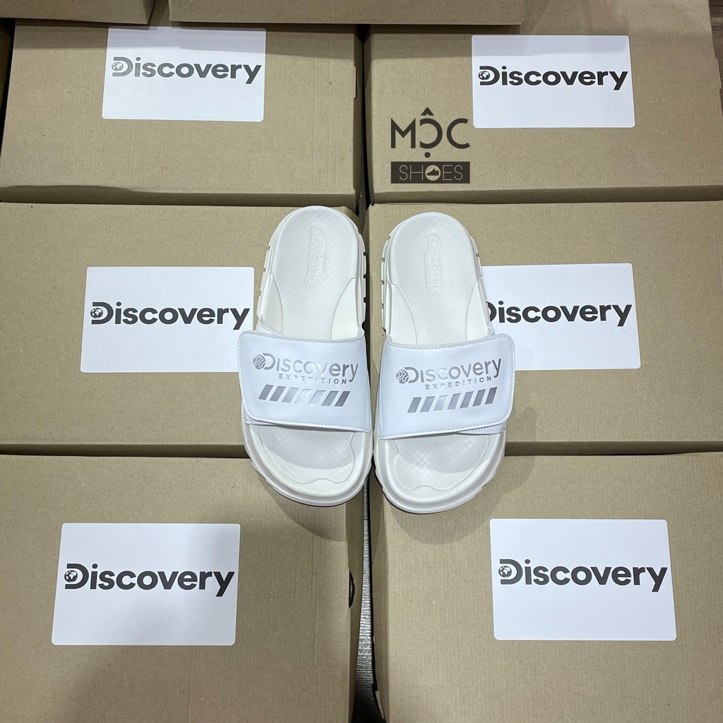 [CHÍNH HÃNG] Dép quai dán DISCOVERY - màu *White/Silver* - CODE: DXLP2101N WHS