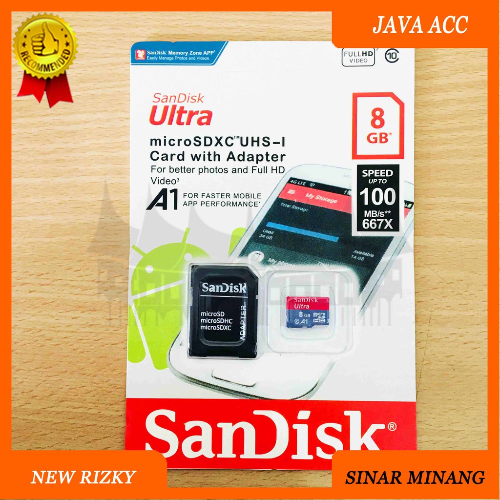 Thẻ Nhớ Sandisk 8gb Ultra Class 10 Free Micro Sd