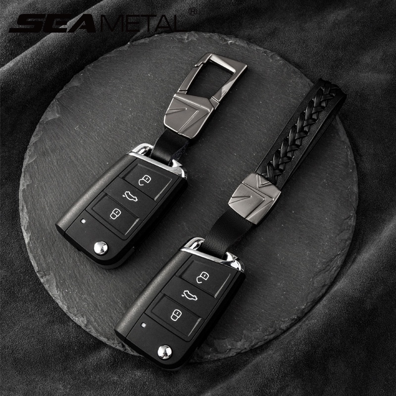 Móc khóa SEAMETAL da bò tinh xảo để trang trí chìa khóa xe hơi thông dụng đơn giản