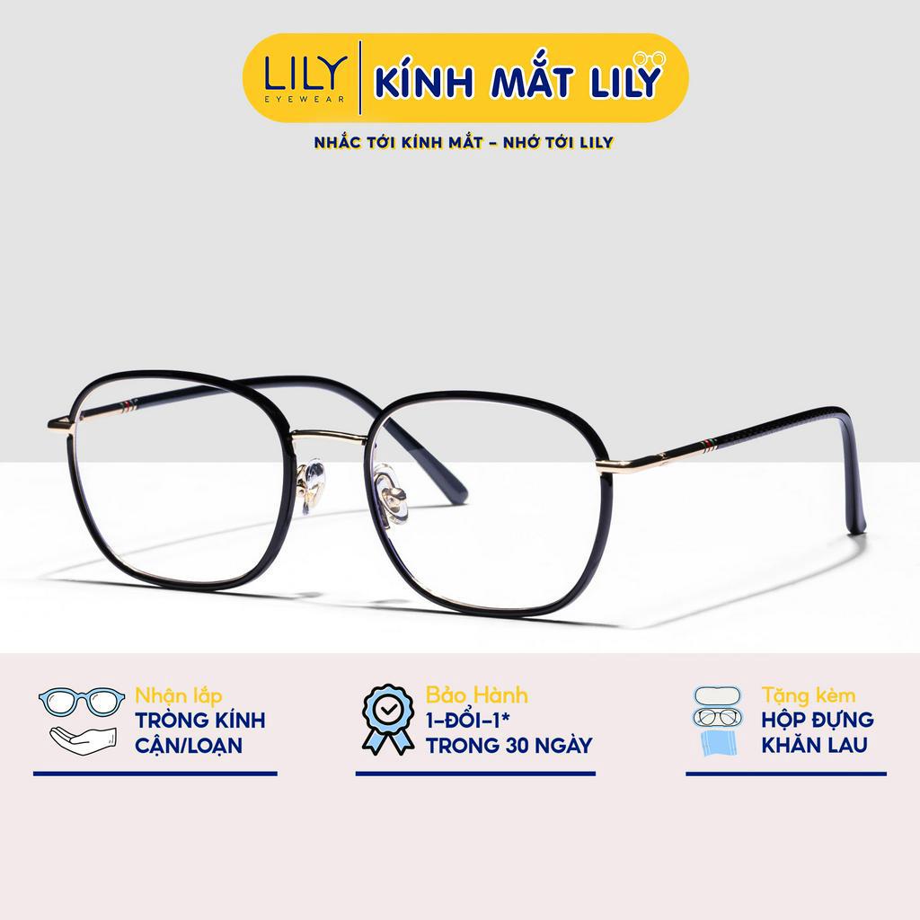 Kính mắt vuông nữ LILYEYEWEAR chất liệu hợp kim gọng nhẹ thiết kế thời trang M2302