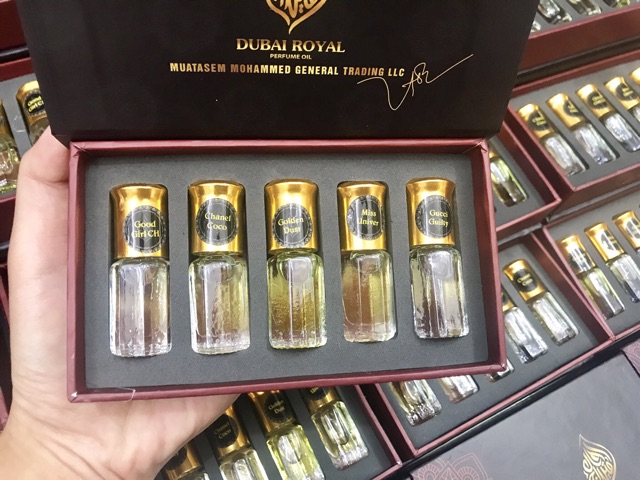 [Mã SRBACK101512 hoàn 20K xu đơn 0Đ] Set 5 chai tinh dầu nước hoa DUBAI ROYAL mẫu mới 2020