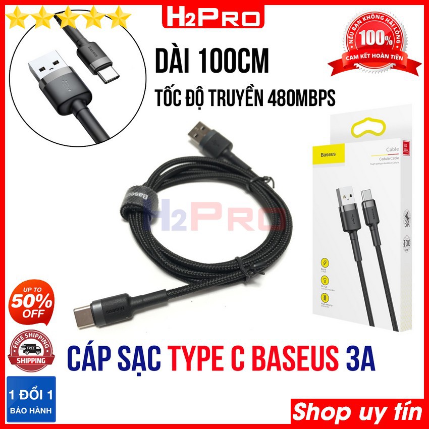 Cáp sạc nhanh -Type C-Micro Usb Baseus H2Pro cao cấp dài 1M (1 chiếc),cáp sạc dùng cho IPvà cho Android