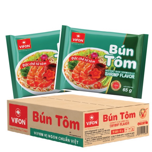 Thùng 30 Bún Tôm VIFON (65g / Gói)