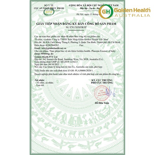[GOLDEN HEALTH] Viên uống nhau thai cừu - Placenta Baby Sheep 30.000mg hộp 100 viên | Thế Giới Skin Care