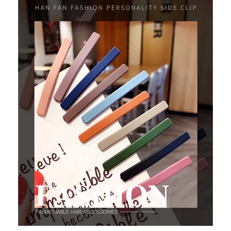Bộ 10 Kẹp Tóc Mỏ Vịt Bằng Kim Loại Màu Sắc Đơn Giản Phong Cách Hàn Quốc Dành Cho Nữ