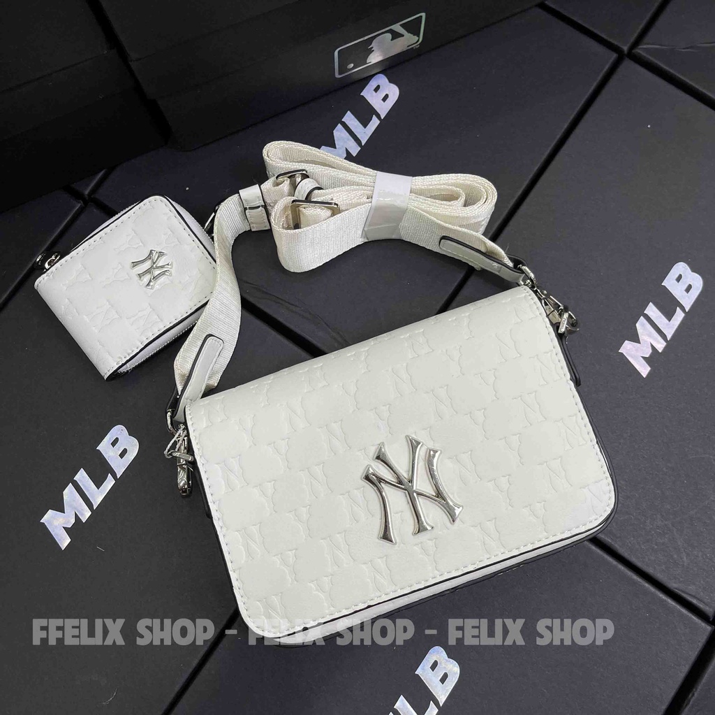 ✅ [ FELIX CHUẨN 1:1 + VIDEO] Túi đeo chéo DA MLB Mini Monogram Embo New York Yankees - 3ACRS032N-50CRS | CÓ SẴN HÀNG