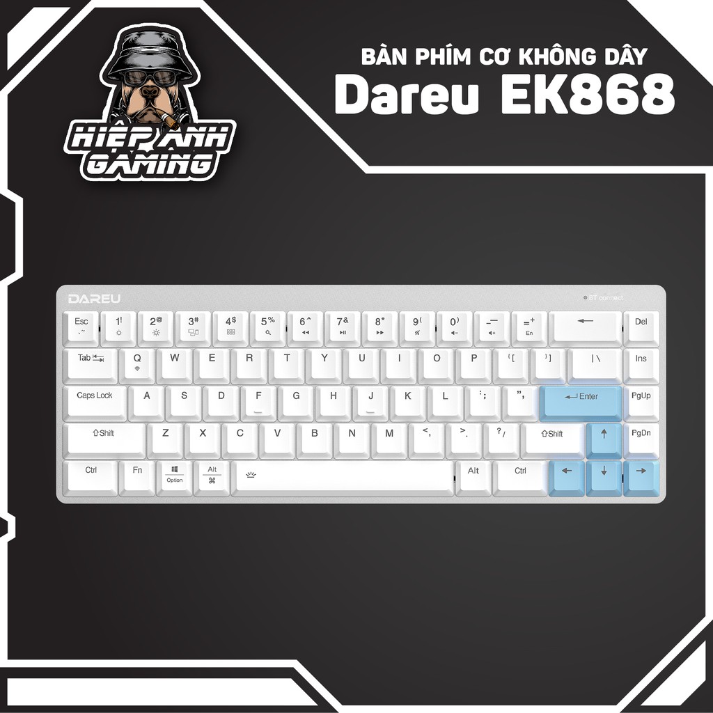 Bàn phím cơ Low Profile - Không dây Dareu EK868 | Dual-mode ( Wireless / Bluetooth ) 68 nút