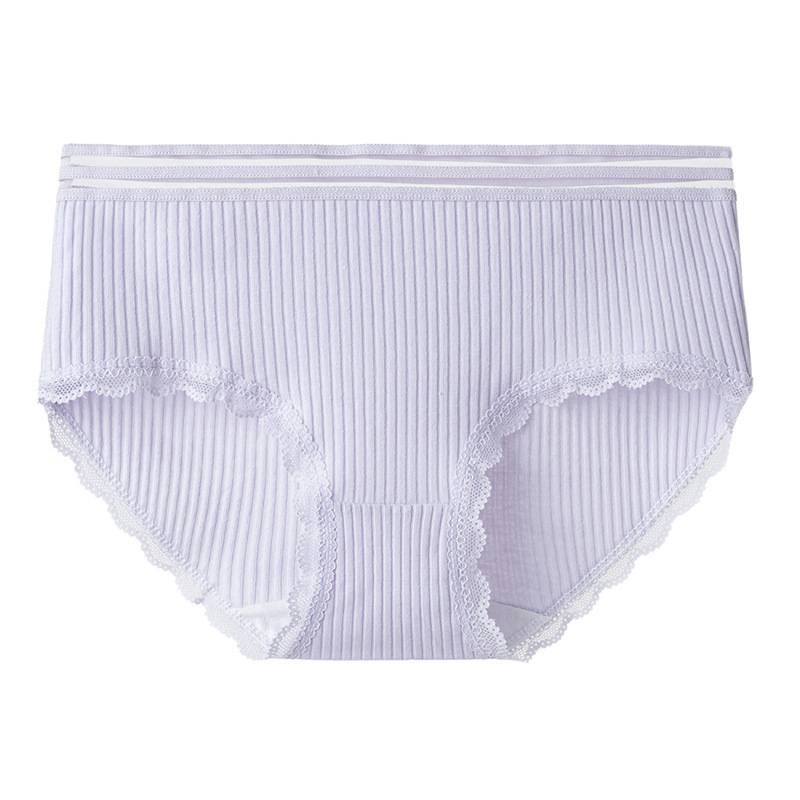 Quần lót cotton viền ren màu trơn thiết kế thoải mái và thoáng khí phong cách Nhật Bản cho nữ 507 | BigBuy360 - bigbuy360.vn