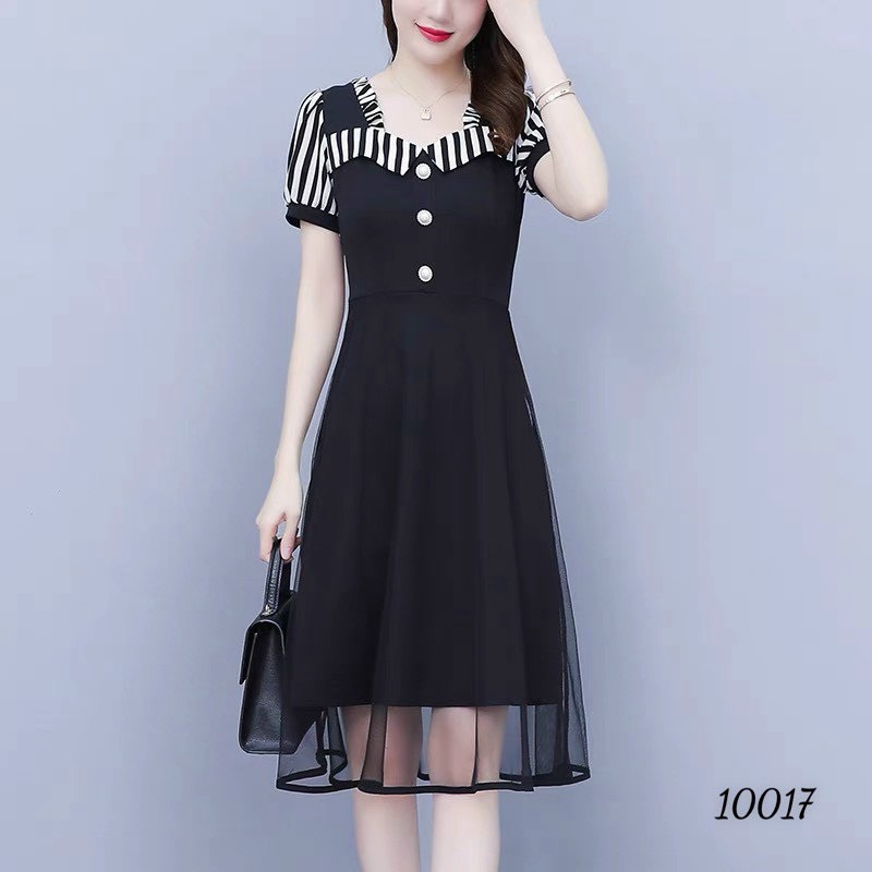 (HCM) Đầm suông phối lưới sang chảnh - thời trang nữ duyên dáng công sở cho các chị em KME FASHION