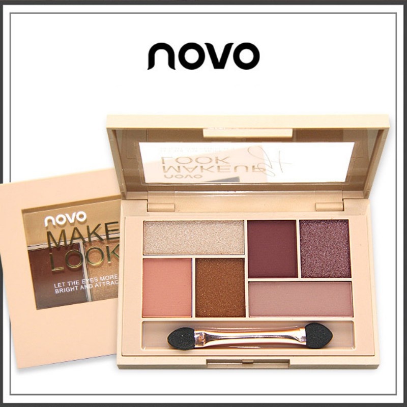 [Hàng mới về] Bảng phấn trang điểm mắt chống lem không thấm nước 6 màu hiệu NOVO | BigBuy360 - bigbuy360.vn