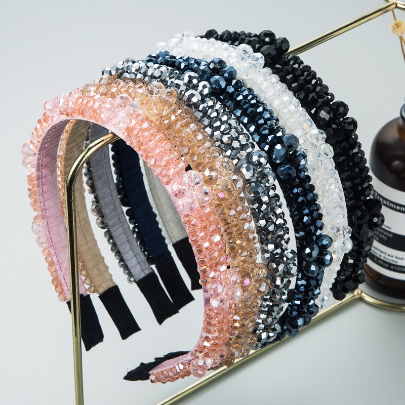 Băng Đô Cài Tóc Đính Hạt Pha Lê Lấp Lánh Đơn Giản Thời Trang Dành Cho Nữ