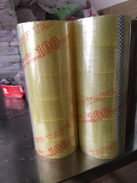 Băng keo (1.2kg /cây ) 6 cuộn 100Ya độ dày 50mic lõi mỏng 4ly