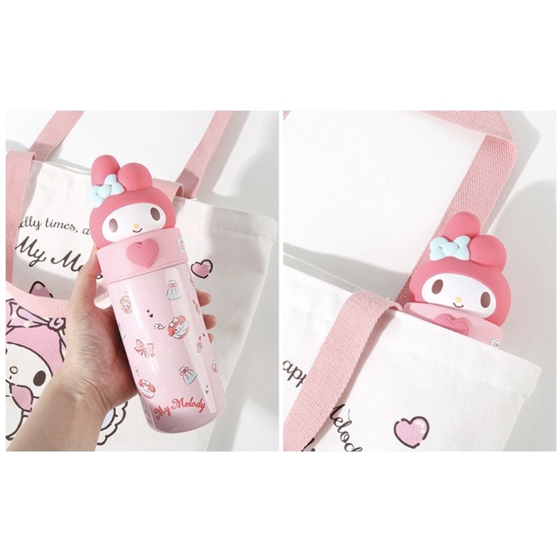 Bình giữ nhiệt Kuromi , Pompompurin , Cinnamoroll , My melody thiết kế búp bê 3D dễ thương dung tích 350ml