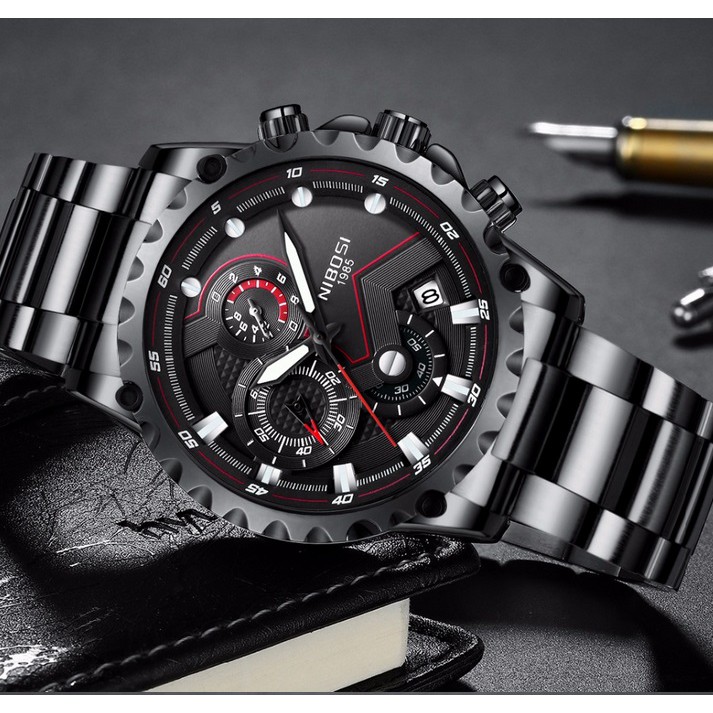Đồng hồ nam dây thép đặc 6 kim cao cấp Nibosi 2322 (fullbox, bảo hành 12 tháng) | BigBuy360 - bigbuy360.vn
