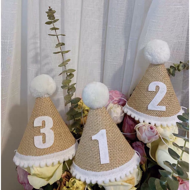 Mũ sinh nhật phong cách hàn quốc dành cho bé 1-5 tuổi