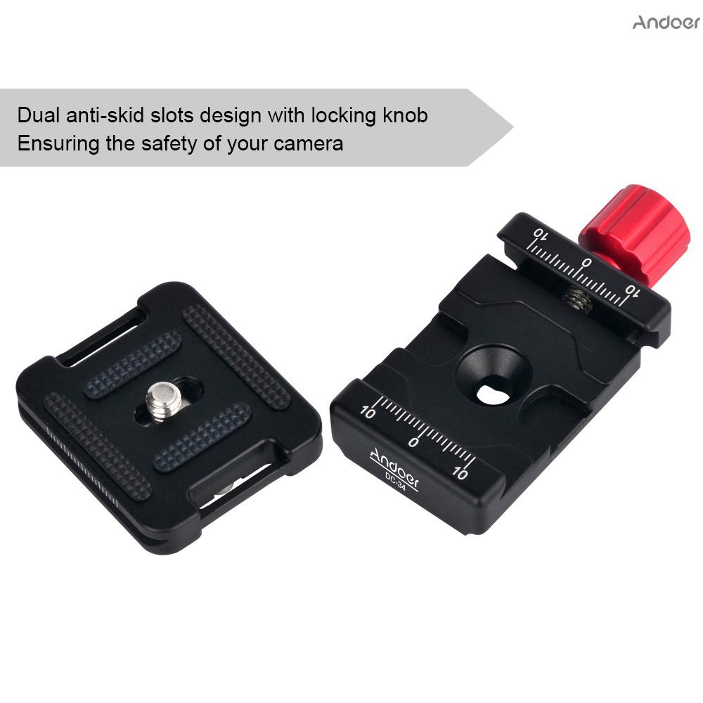 Đế Gắn Máy Ảnh Tháo Lắp Nhanh Andoer Dc-34 Ốc Vít 1 / 4 "Cho Arca-Swisss As Standard Qr