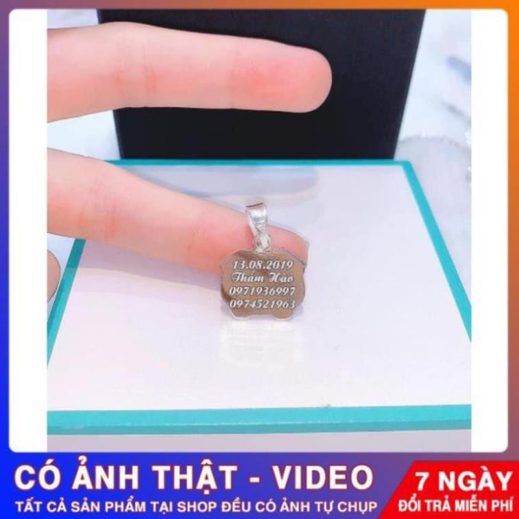 Mặt bạc nguyên chất❤ mặt 12 con giáp ❤ khắc thông tin 2 mặt