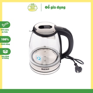 Ấm siêu tốc thủy tinh 1.8l có đèn led matika mtk-35