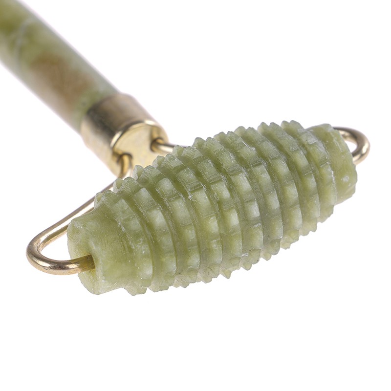 Cây Lăn Mát Xa Mặt / Cổ / Cơ Thể Bằng Đá Ngọc Bích Tự Nhiên