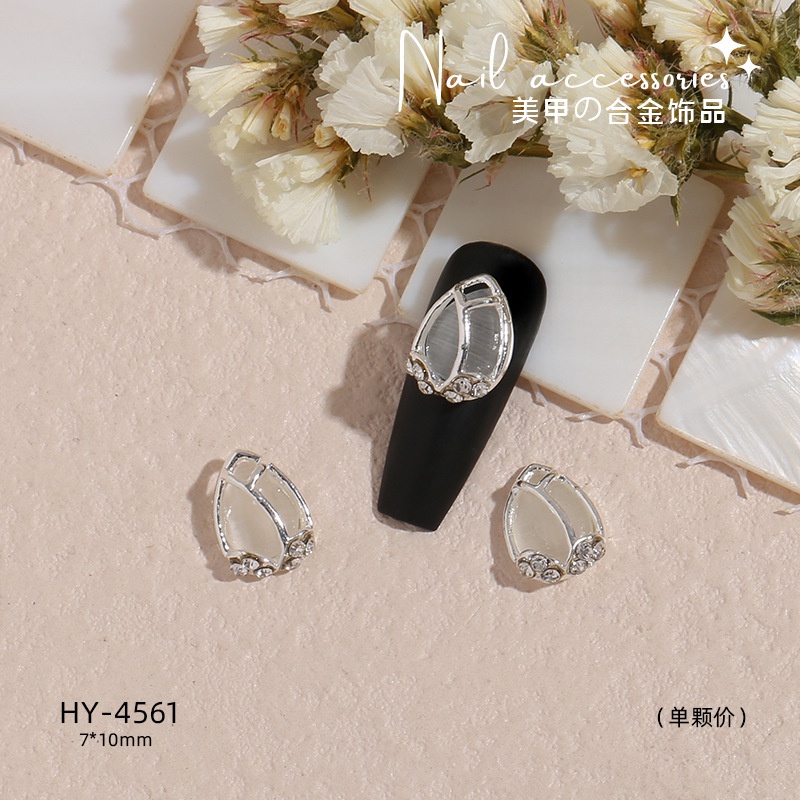Hợp kim trang sức móng tay mới giả vỏ rhinestone nơ ngọc trai nhật bản siêu flash thả mặt dây chuyền trang sức móng tay hy4552