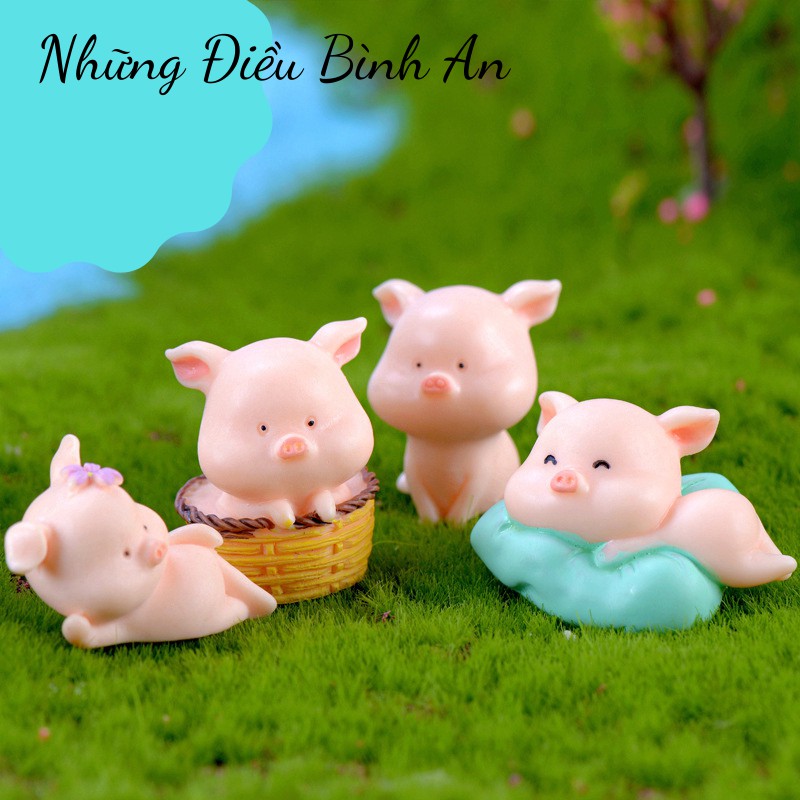 Heo Con trang trí ô tô, bàn làm việc, bánh kem đáng yêu dễ thương Sét 9 chú heo con 💕FREESHIP 50k💕 Những Điều Bình An