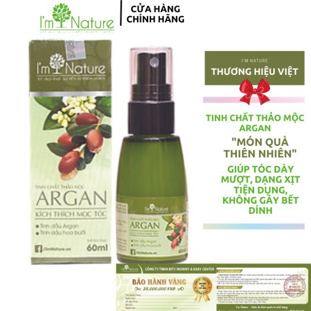 [I'm Nature] Tinh Chất Dưỡng Tóc Thảo Mộc Argan I'm Nature_Giáp Pháp Cho Mọi Vấn Đề Về Tóc [Freeship
