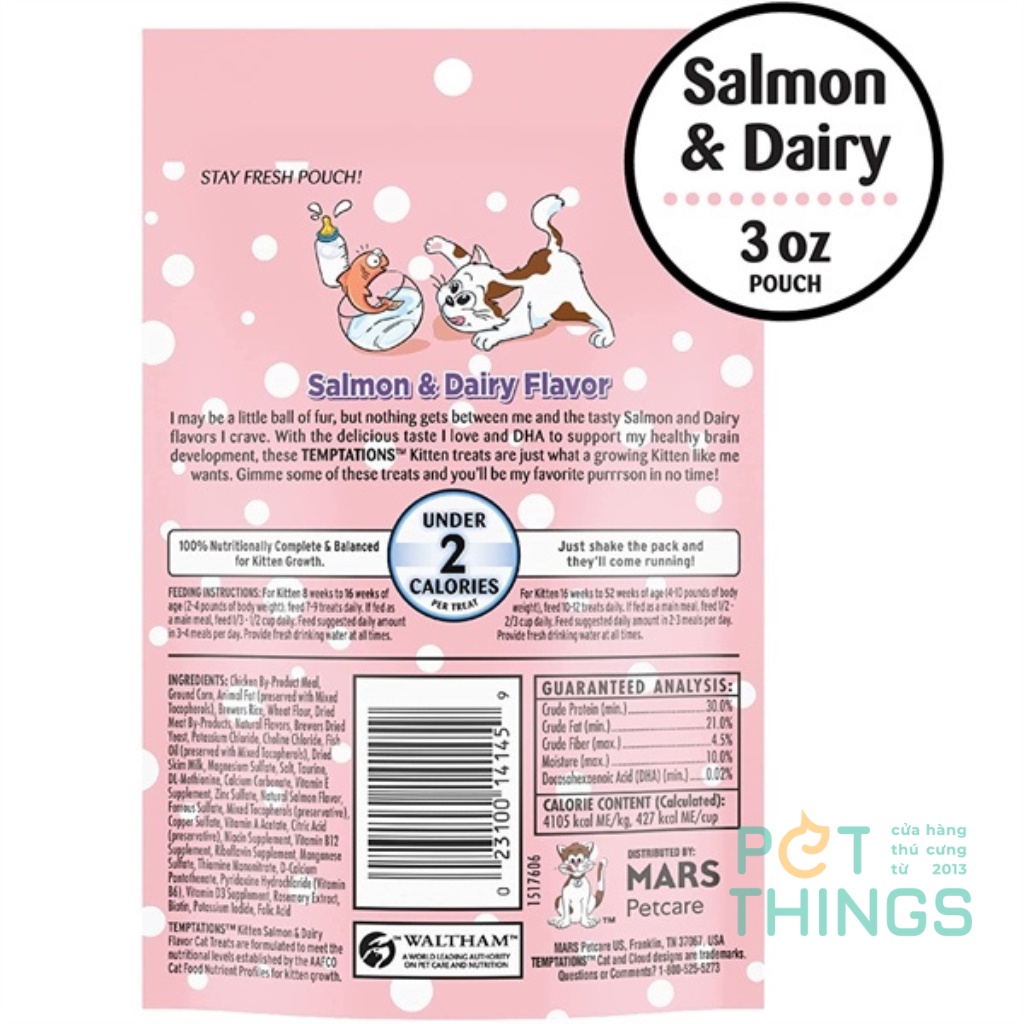 Bánh thưởng cho mèo Temptations Mỹ 85g