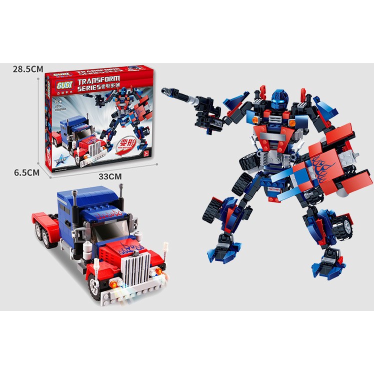 Đồ chơi Lắp Ráp Autobot Optimus Prime - GUDI 8713 Robot biến hình Xe Tải hạng nặng Optimus